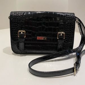 Kate spade Black croc crossbody